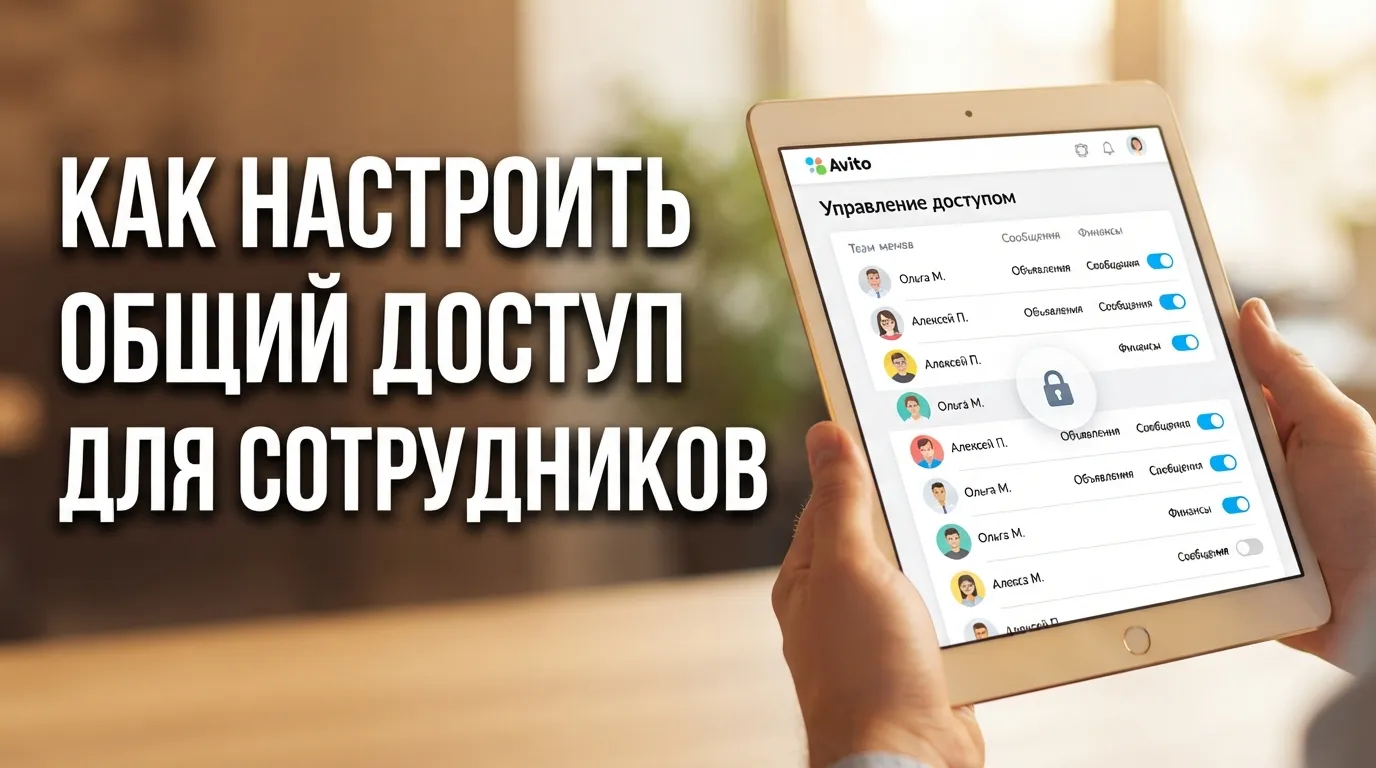 Как настроить совместный доступ в кабинете Авито: управление правами сотрудников