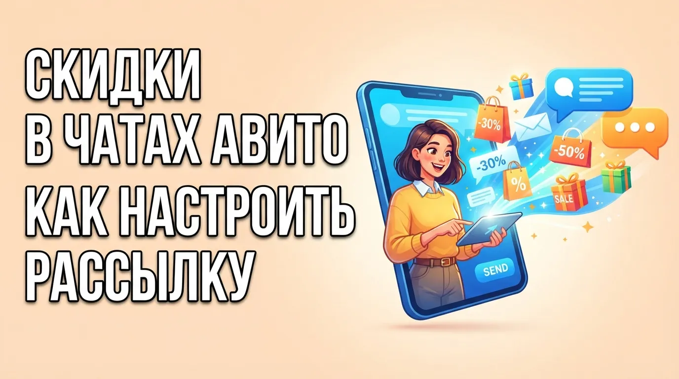 Как настроить рассылку персональных скидок покупателям в чатах Авито