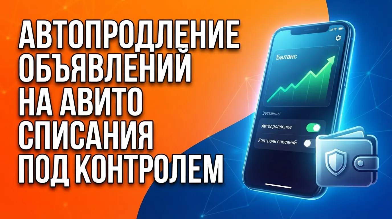 Как настроить списания и автопродление объявлений на Авито: контроль баланса